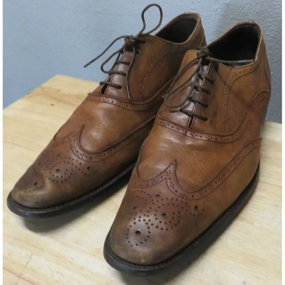 Mens To Boot New York Brogue Leather Dress Shoes‎ Italy Brown Wing Tip Size 11